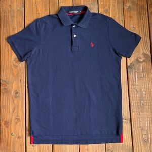 U.S. Polo Assn. Dark Blue Polo Shirt with Red Logo Mens Medium